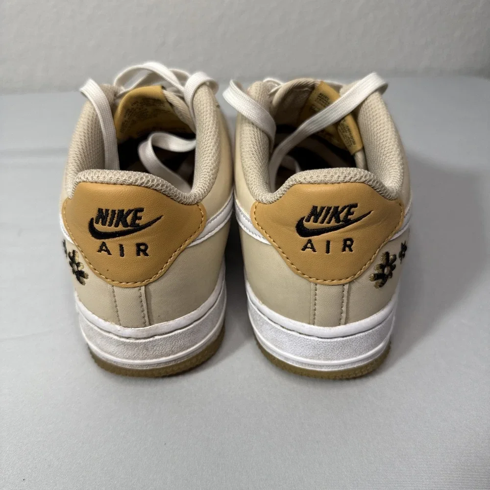 Nike Air Force 1 Low Big Kids FZ1615 Sanddrift Twine White Flowers 4.5Y‎